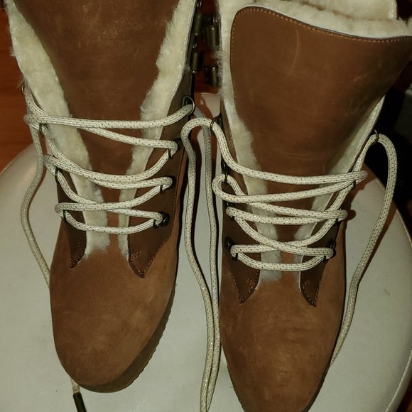 COPY - Women's Shearling Platform Wedge Boots sz 10 - Picture 4 of 4